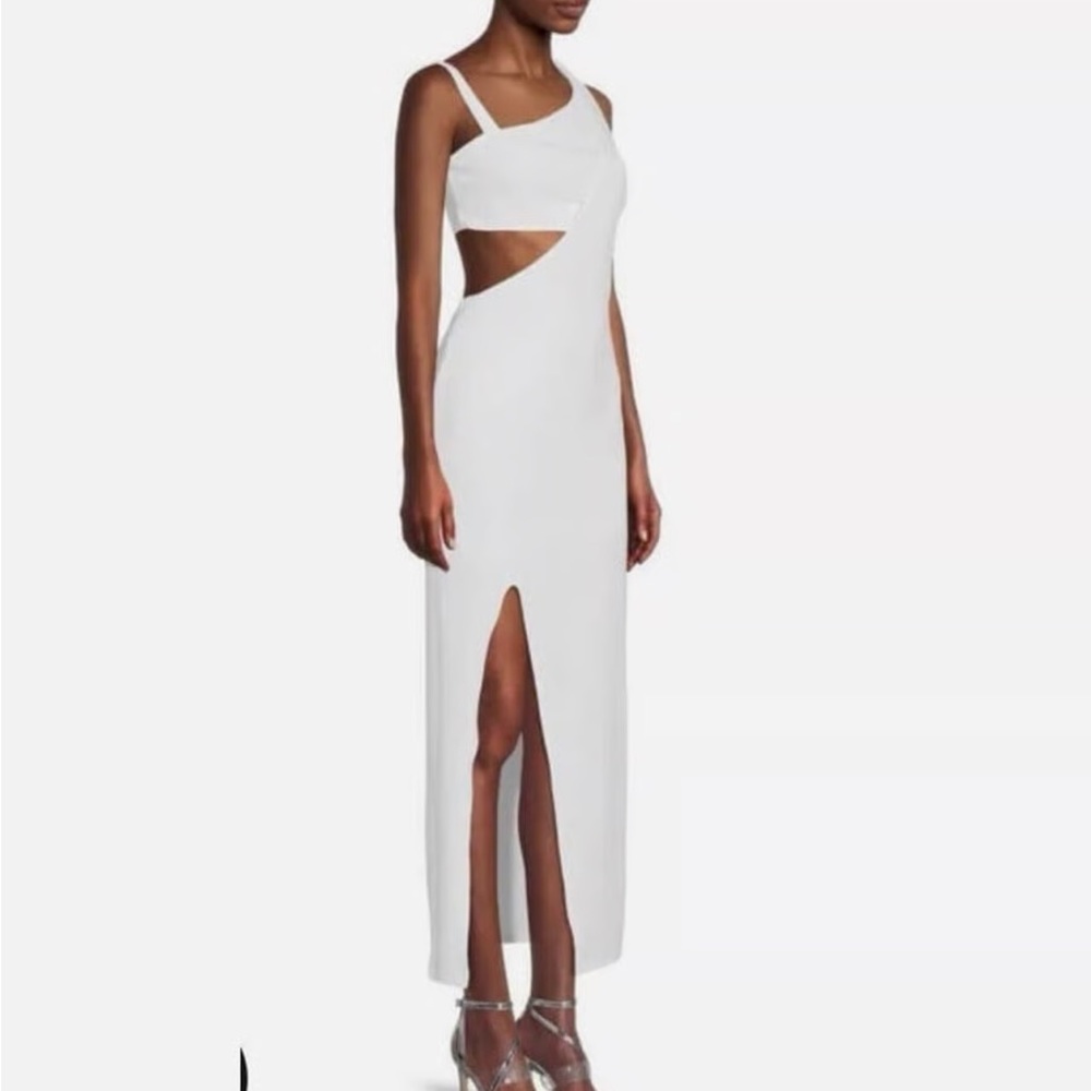 RACHEL Rachel Roy One Shoulder White Maxi Dress Medium